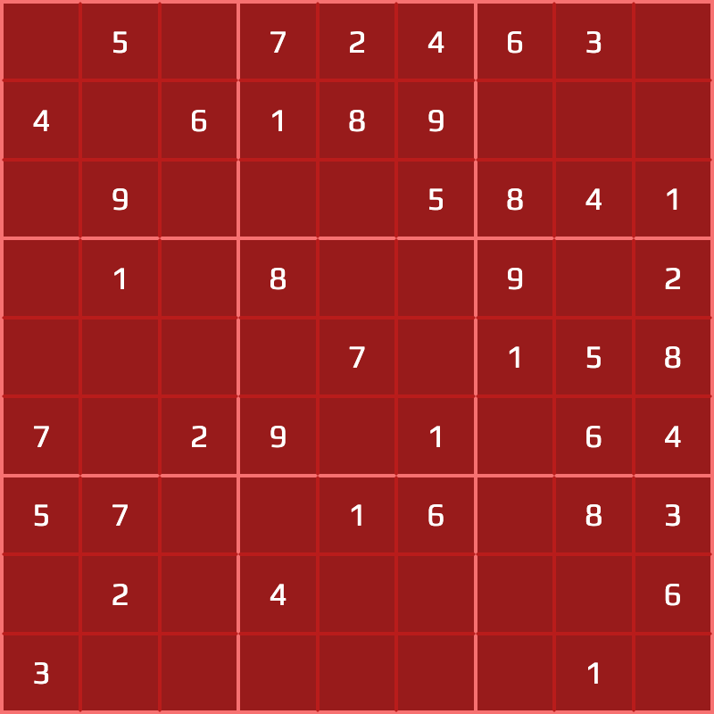 Sudoku game screenshot